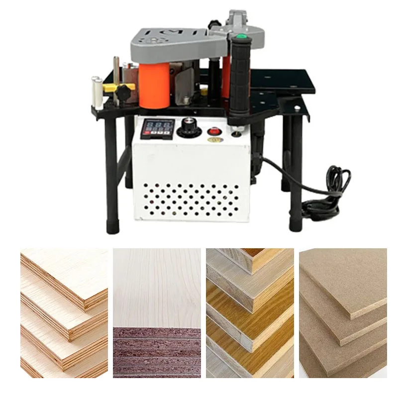 Edge Banding Machine 220V 1200W Double Side Gluing Edge Bander PVC Woodworking Edge Banding Machine