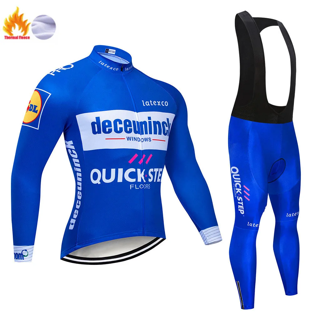 

2025 Winter QUICK STEP Cycling Jerseys Set Bike Clothes Maillot Ropa Ciclismo Invierno Bicycle Thermal Fleece Cycling Clothing