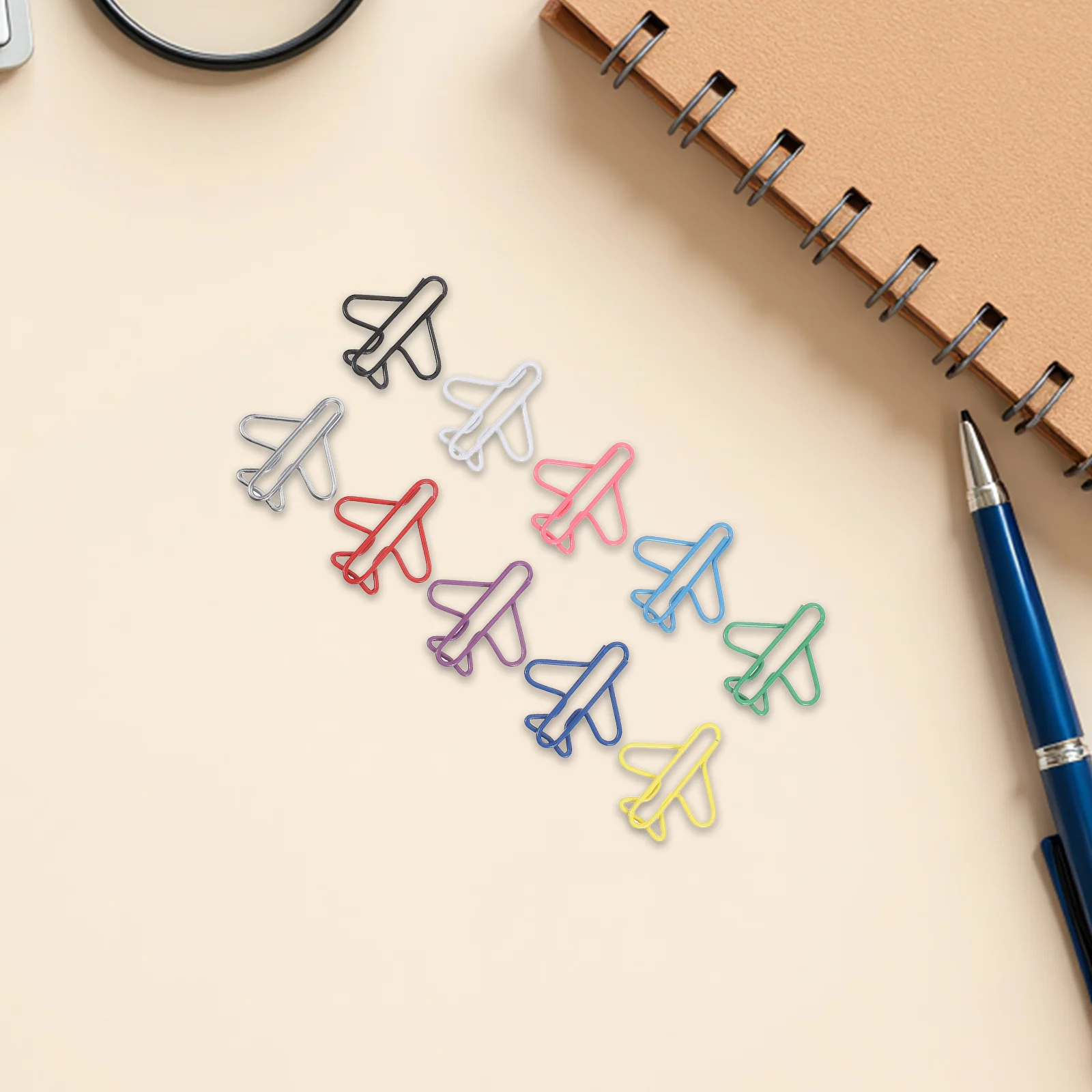 100 قطعة مشابك ورق على شكل طائرة مقاطع معدنية إبداعية مذكرة مزخرفة المرجعية مخطط مكتب مدرسة الزفاف دبابيس ورق #1