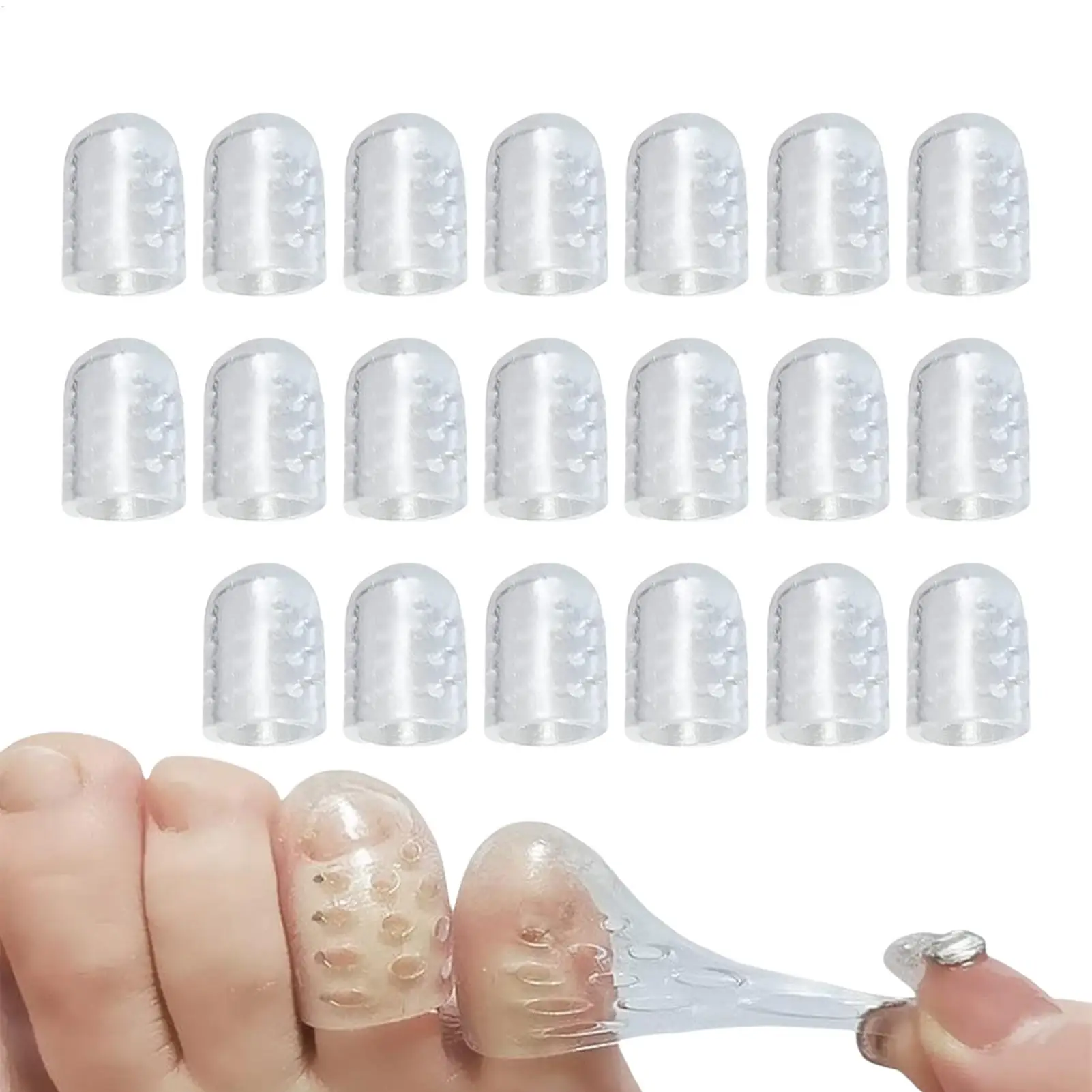 20pcs Elastic Silicone Toe Protector Thumb Sleeve Corn Blisters Pain Relief Toe Tube Bunion Correction Foot Care protector Tool