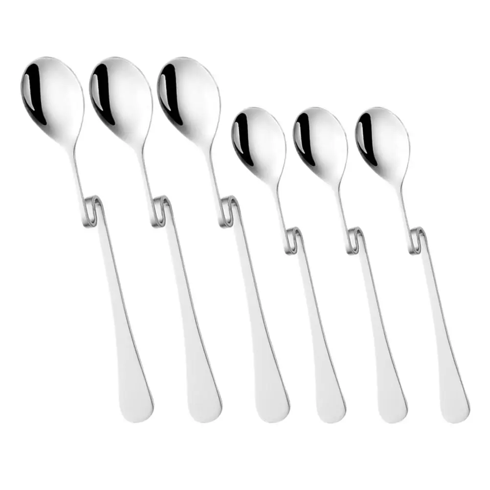 

6 Pcs Stainless Spoon Long Handle Dessert Silver Teaspoons for Stirring
