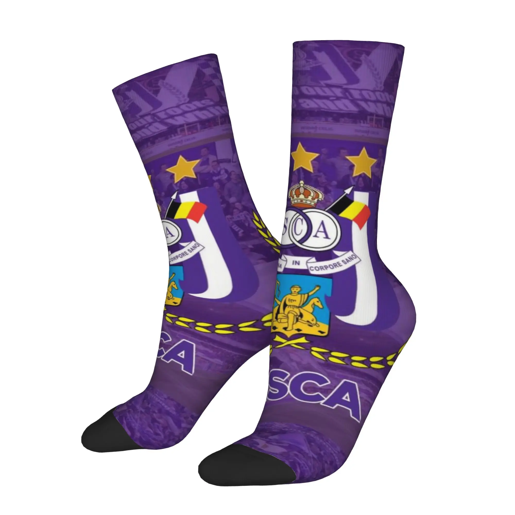 Hip Hop Retro Anderlecht Crazy Men's compression Socks Unisex Anderlecht Street Style Pattern Printed Funny Match Day Essentials