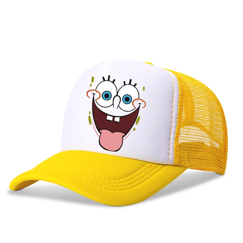 SpongeBob SquarePants Peaked Cap Cool Baseball Hat Adult Kid Anime Happy Emoji Parent-child Hats Baby Prevent Sunburn Caps Gift