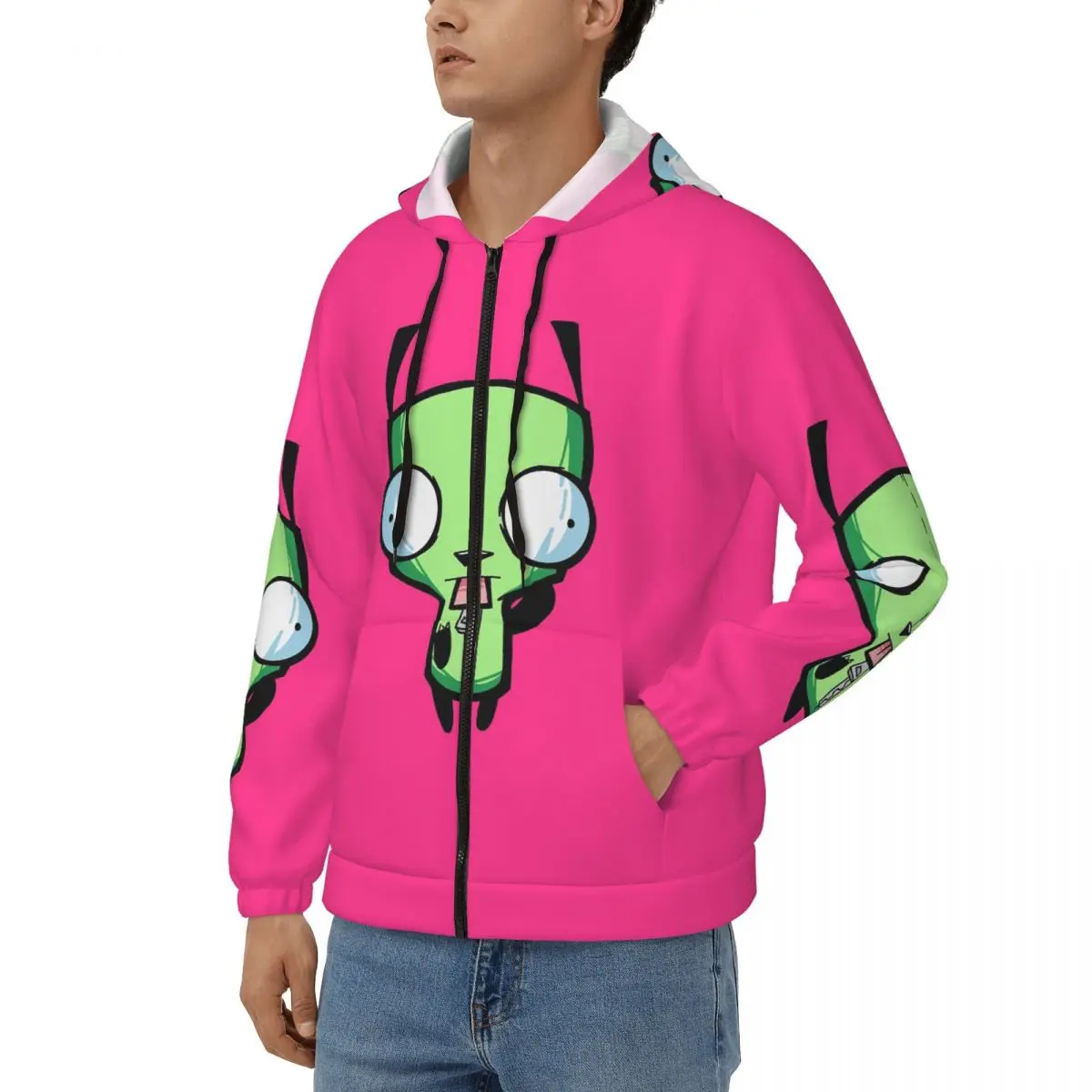 Invader Zim Madness Zipper Hoodies Harajuku Pullover Autumn Winter Men Women Sweatshirt Long Sleeve Tops
