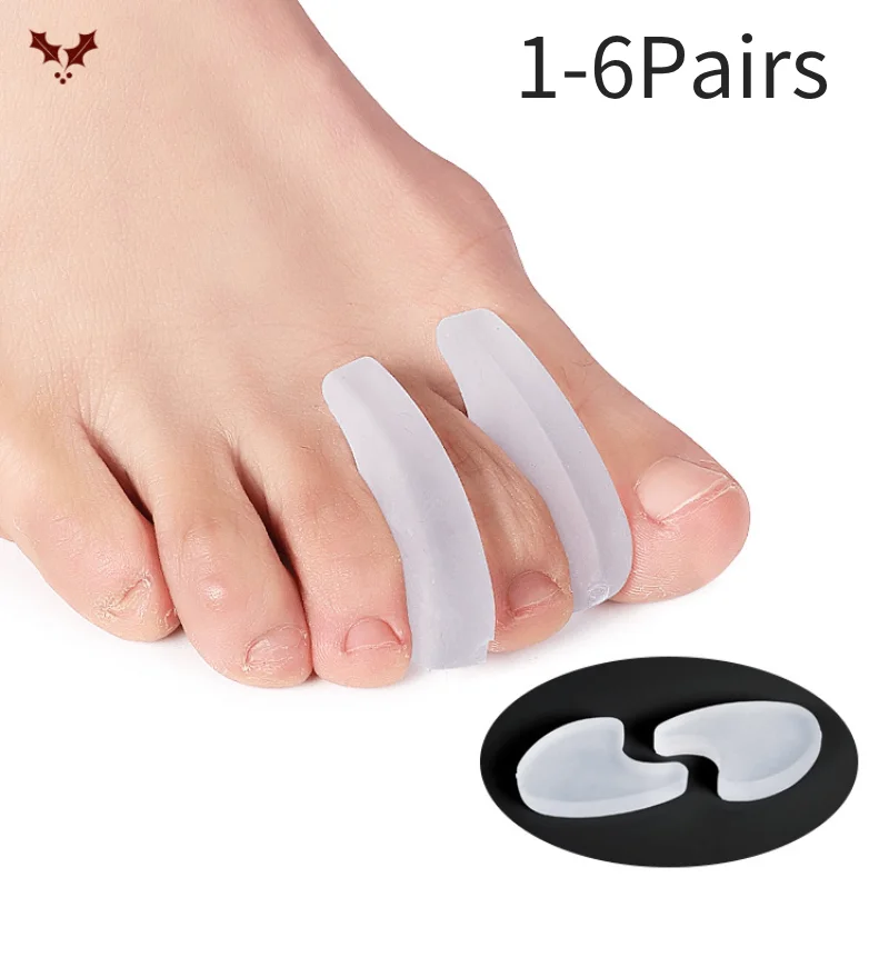 

1-6Pairs Toe Splitter Gel Finger Separator Corrector Straightener Soft Silicone Toe Protector Spacer Foot Care Tool Pedicure