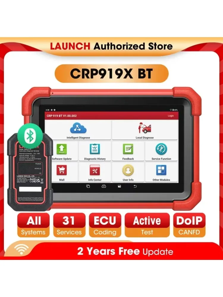 LANCERING CRP919X BT OBD2 Scanner Automotive Diagnostic Tools Auto CANFD DOIP ECU Codering Professionele Scan 2 Jaar Gratis Update - afbeelding 2