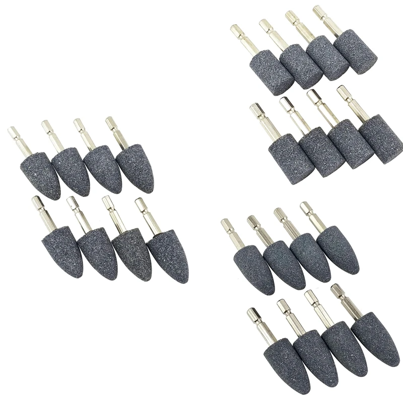 

J1UL1N 8 Pcs Shape Grinding Stone - 1/4inch Hex Shank Abrasive Stone Mounted Grinding Point for Rotary Tool Drill