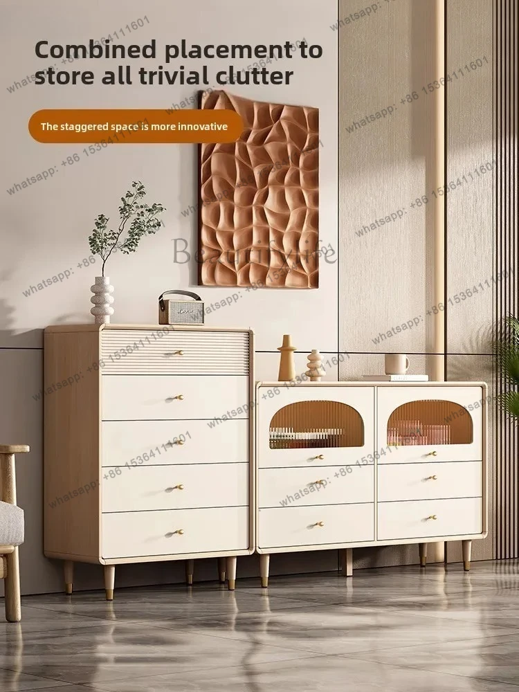 jj4 Home Dining Side Cabinet Wall-Mounted Integrated Storage Cabinet Modern Simple Small Apartment Storage Cabinet