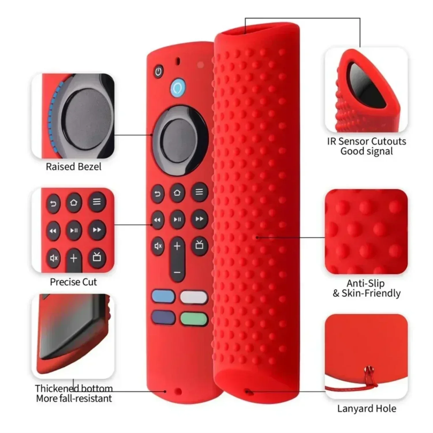 New Amazon Fire TV Stick 4K / 3rd Gen Silicone Control Case Shockproof Illuminated Controller Set With Lanyard