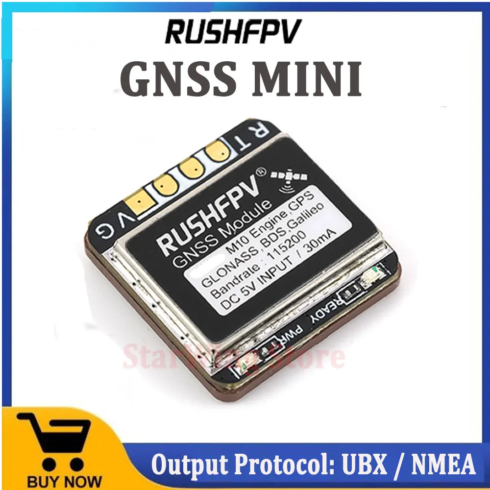 

RUSHFPV GNSS MINI M10 UBX NMEA двухпротокольный GPS-модуль Встроенная керамическая антенна для радиоуправляемого самолета FPV дальнего радиуса действия