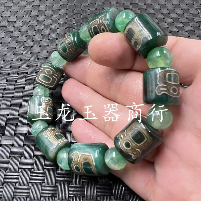 Jade bracelet agate beads barrel wenwan agate passepartout retro jade bracelet beads for jewelry making