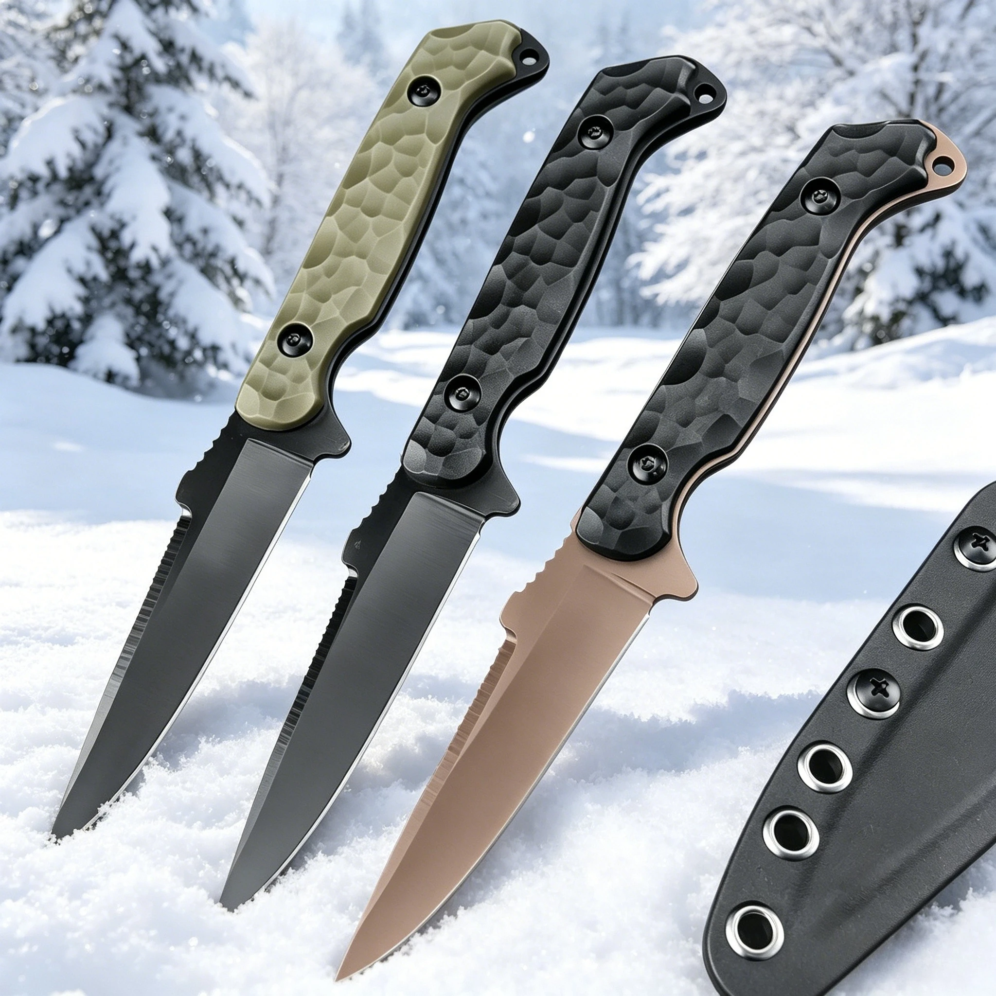 All-Purpose Fixed Blade 7Cr13MoV Steel Nylon Fiber Handle Designed for Nature Trails Backcountry Use Includes Sheath Ideal Tool