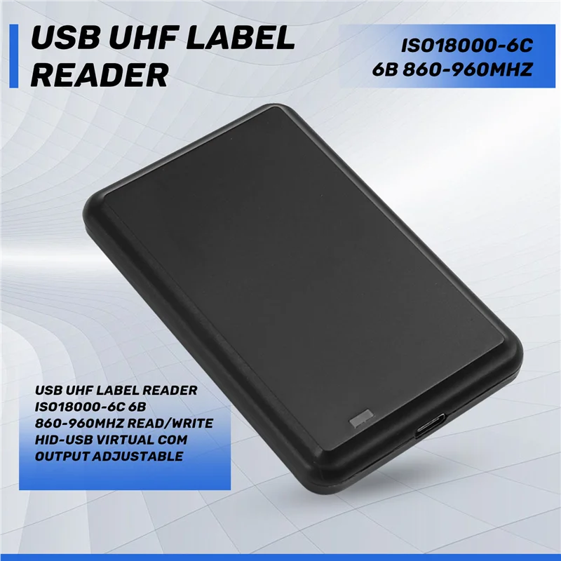 

M16K-USB UHF Tag Reader ISO18000-6C 6B 860-960Mhz Read Writer HID-USB Virtual COM Output Adjustable