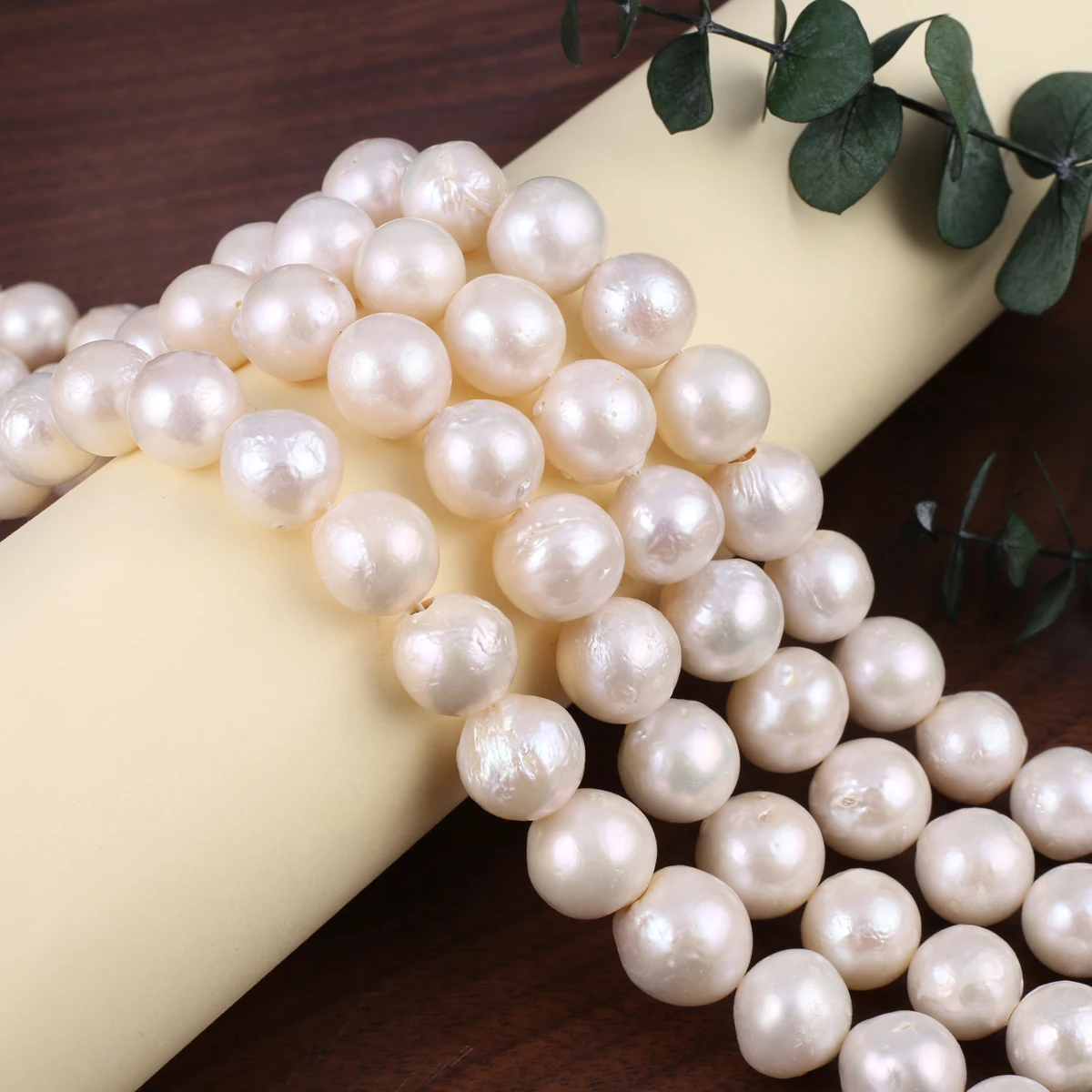 Natural Freshwater Pearl Beads Round White Baroque Pearl Loose Spacer Beads For Jewelry Making Necklaces Bracelets Strand