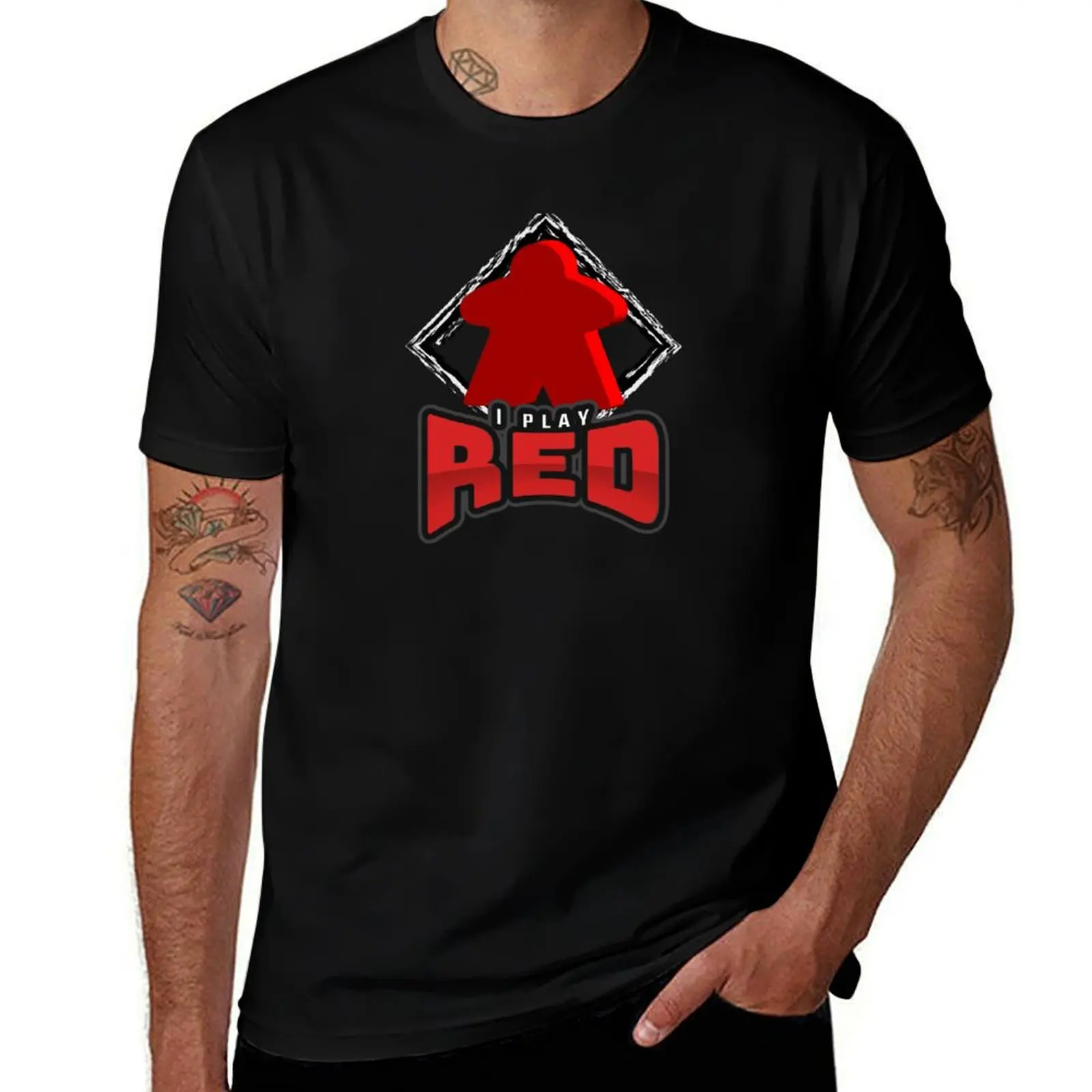 

I always play with red board game meeple player color boardgaming T-Shirt plain anime anime t shirts funny t shirts for men