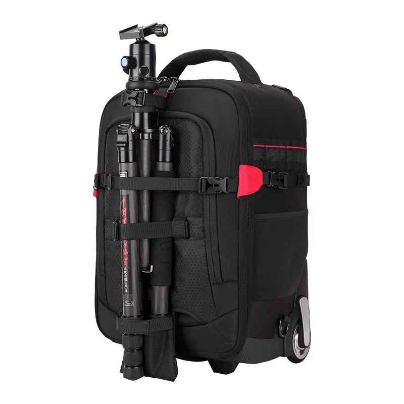 Trolley camera bag Waterproof Professional DSLR Camera Suitcase Bag Video Photo Digital Camera Trolley Backpack On Wheels