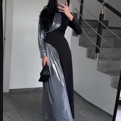 Vintage Dress for Women Long Sleeve Muslim Dress Women Slim-fit Belt Evening Dresses Turkey Arab Dubai Abaya Islamic Clothing