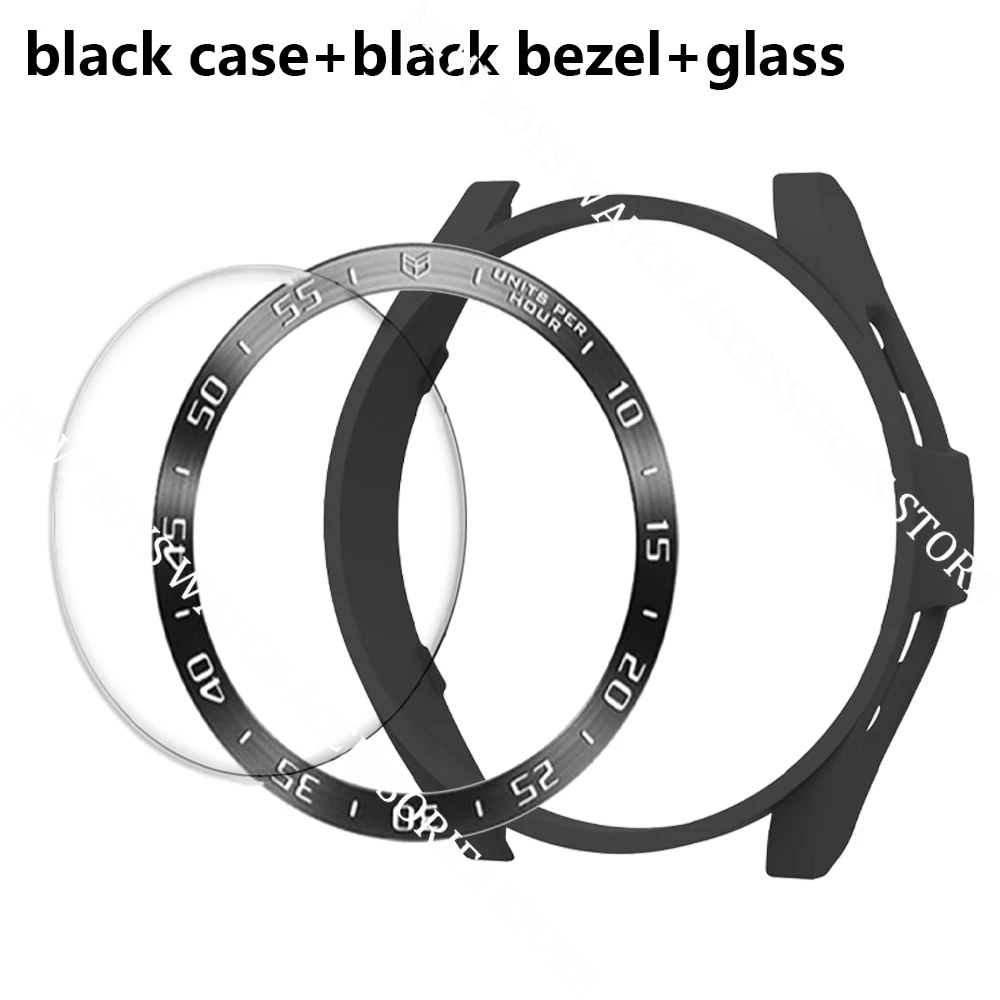 Metal Bezel+Watch Case For Samsung Galaxy Watch 6 Classic 47mm 43mm Cover+Bezel Ring+Tempered Glass Screen Protector Film Bumper