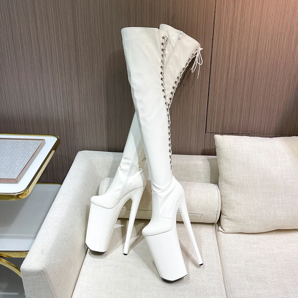 Sexy Dancing Over Knee Long Boots 26cm/10Inches Super High Heel Thigh High Boots Women Pole Dance Platform Stripper Shoes