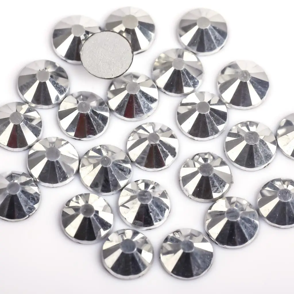 Silver Hematite 3D Nail Art ss3 ss4 ss5 ss6 ss8 ss10 ss12 ss16 ss20 ss30 ss34 Glass/Crystal Nails Non HotFix Rhinestones