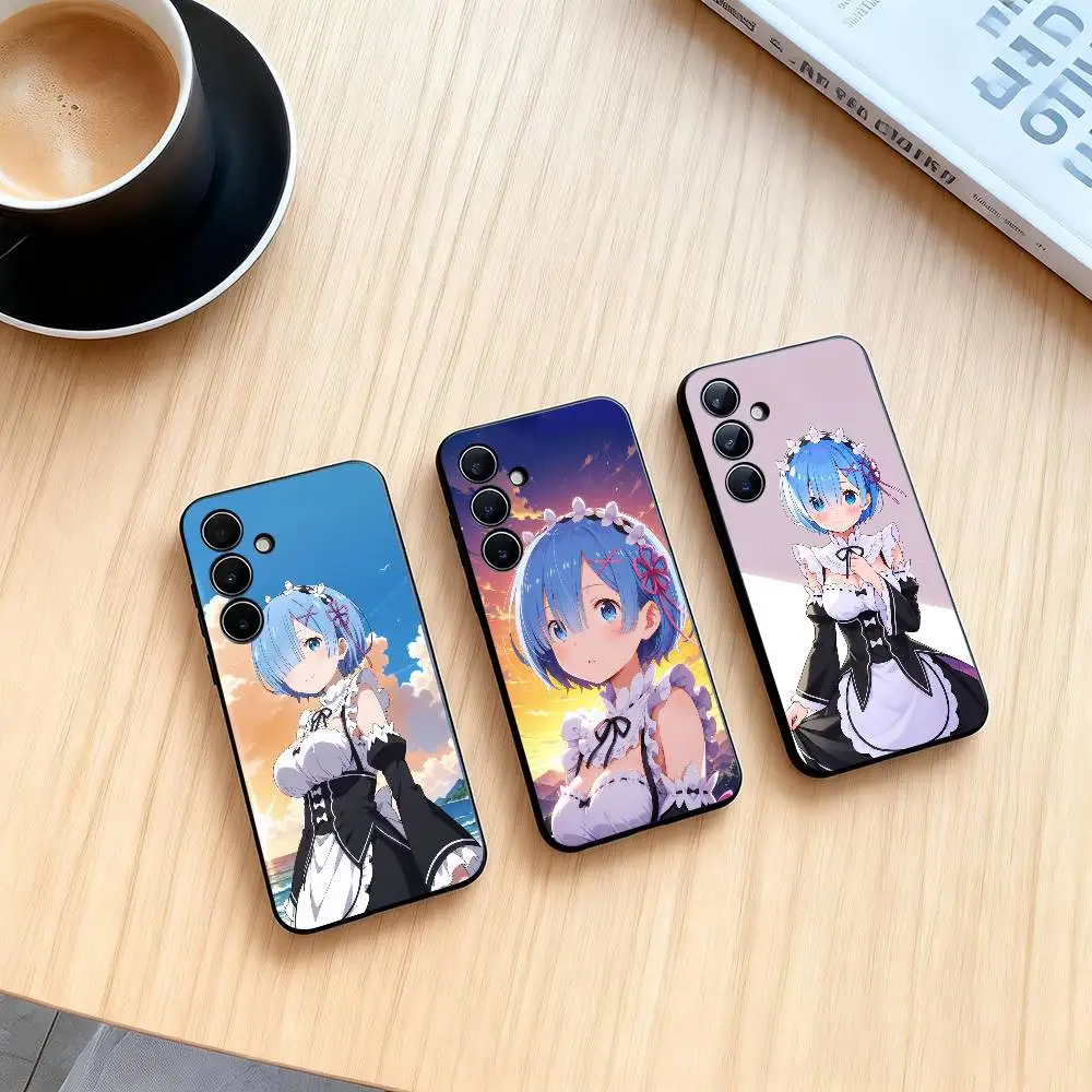 

R-Rem ReZero Phone Case For Samsung Galaxy A73,A72,A71,A70,A53,A52,A51,Soft Silicone Black Cover