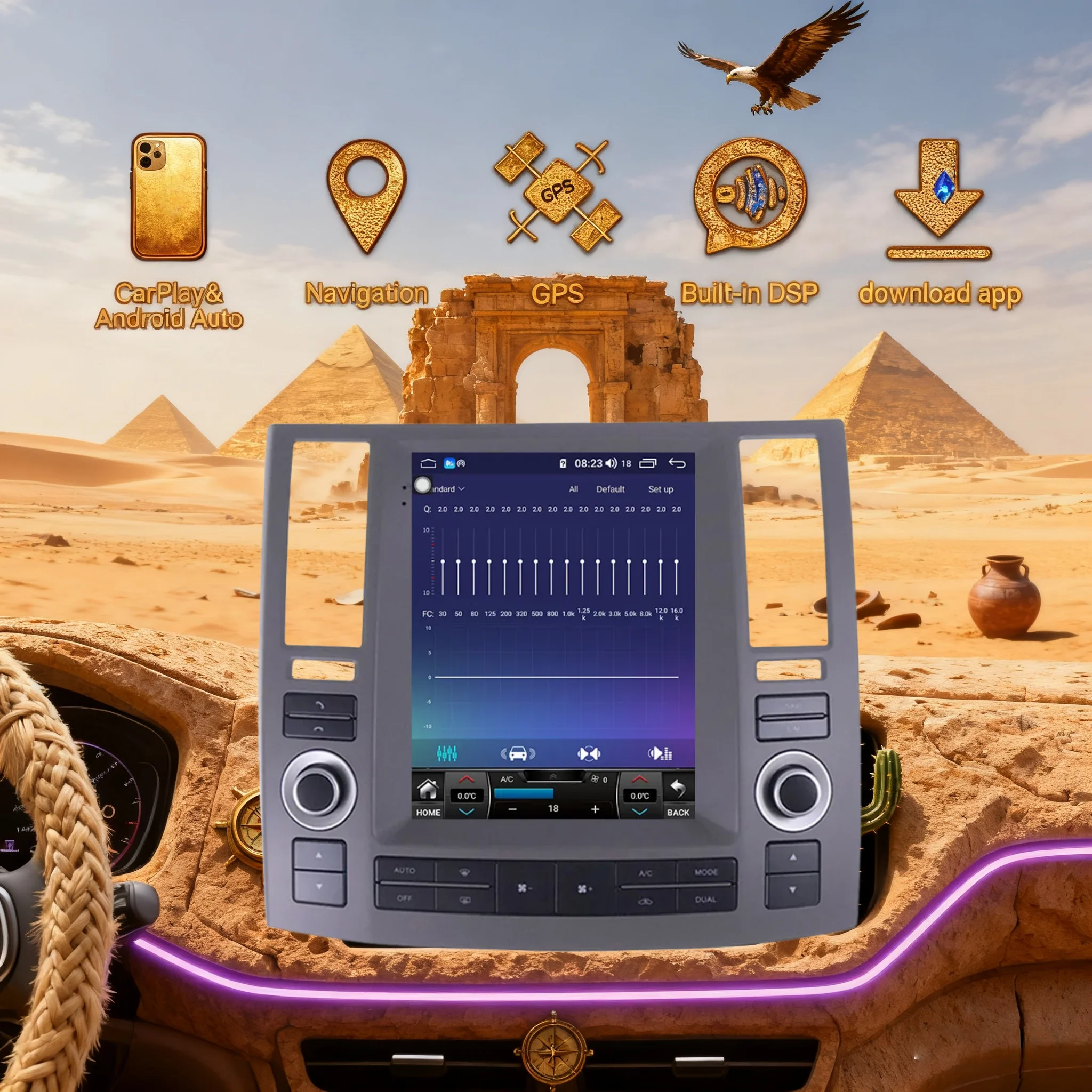 9.7 بوصة Android14 لإنفينيتي FX35 FX45 2004-2008 نظام تحديد المواقع راديو السيارة مشغل وسائط متعددة ستيريو Carplay السيارات متعددة الوظائف رئيس وحدة