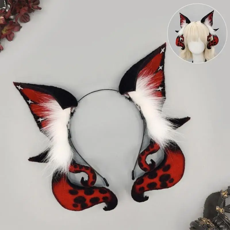 

A52E Fun And Spooky Cthulhu Plush Ears Headwear Anime Role Play Headgear For LARP Event And Character Parties