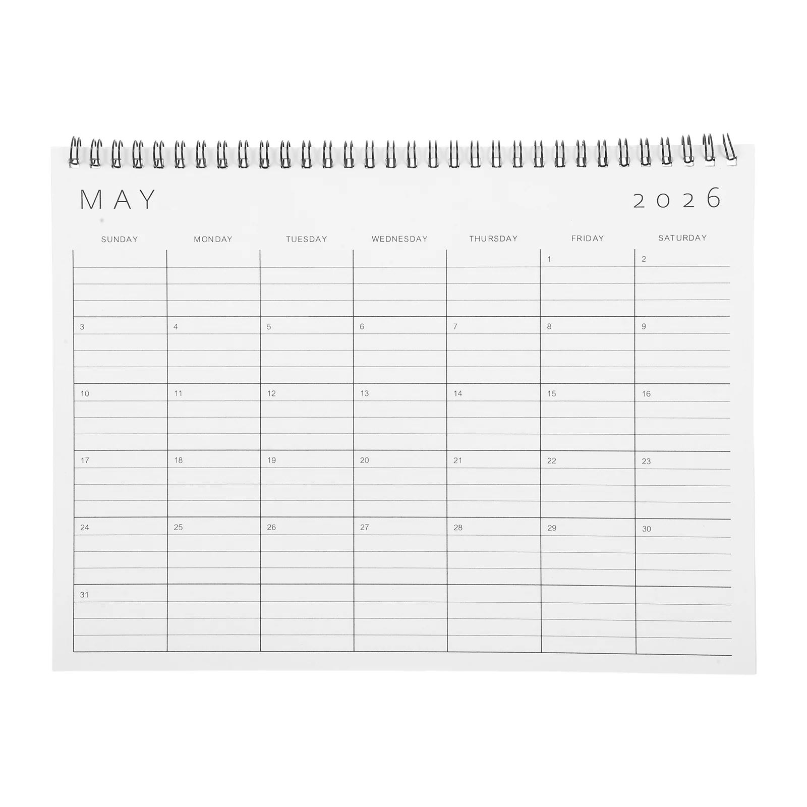 الحد الأدنى 2026 تقويم الحائط مخطط معلق شهري دوامة ملزمة تخطيط عمودي مساحة كتابة كبيرة مكتب المنزل طالب #5