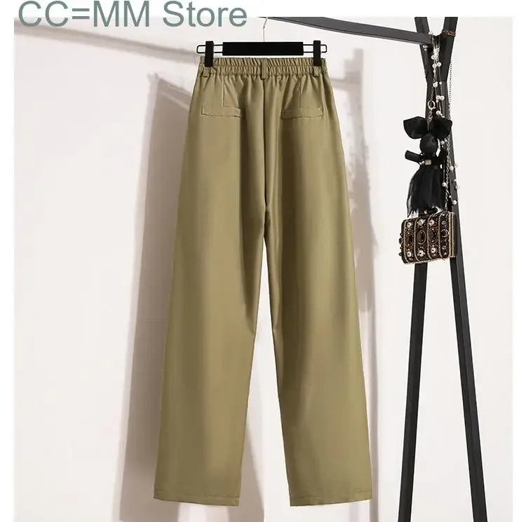 New Suits Pants for Women Fall Winter High Waist Full Length Straight Pants Office Ladies Elegant Casual Long Pants