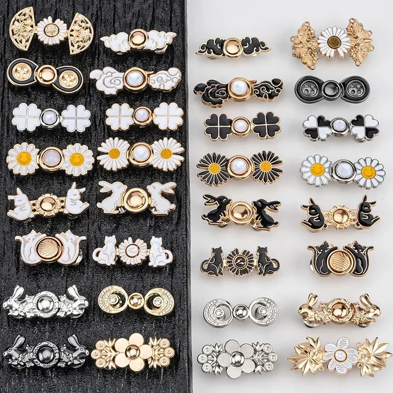 1Pc 의류 허리 폐쇄 단추 청바지 장식품 이동식 허리 단추를 조이십시오 DIY 조정 가능한 분리형 허리 클립 여성을위한