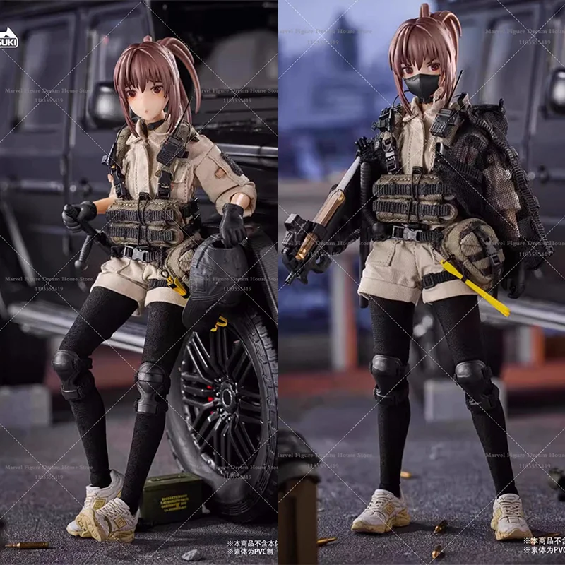 

HASUKI PA006 1/6 Scale Security Guard Tactical Camouflage Commando Armed Hands Gun Girl 12-inch Full Set Action Figure Soldier