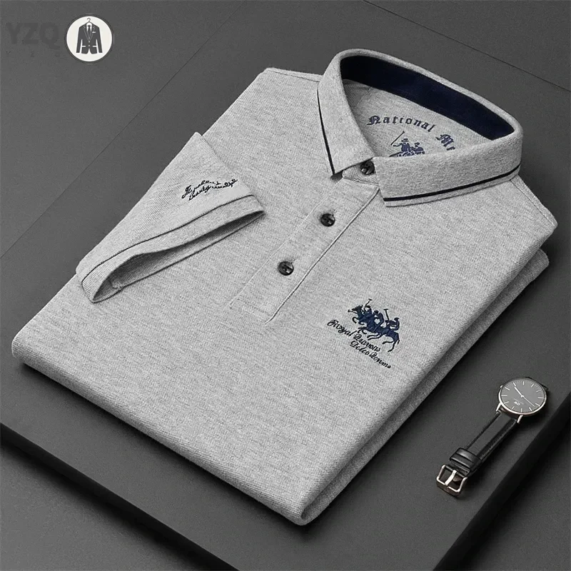 Men's Embroidered Casual Fashion Short Sleeved POLO Shirt Summer Comfortable Top image 4