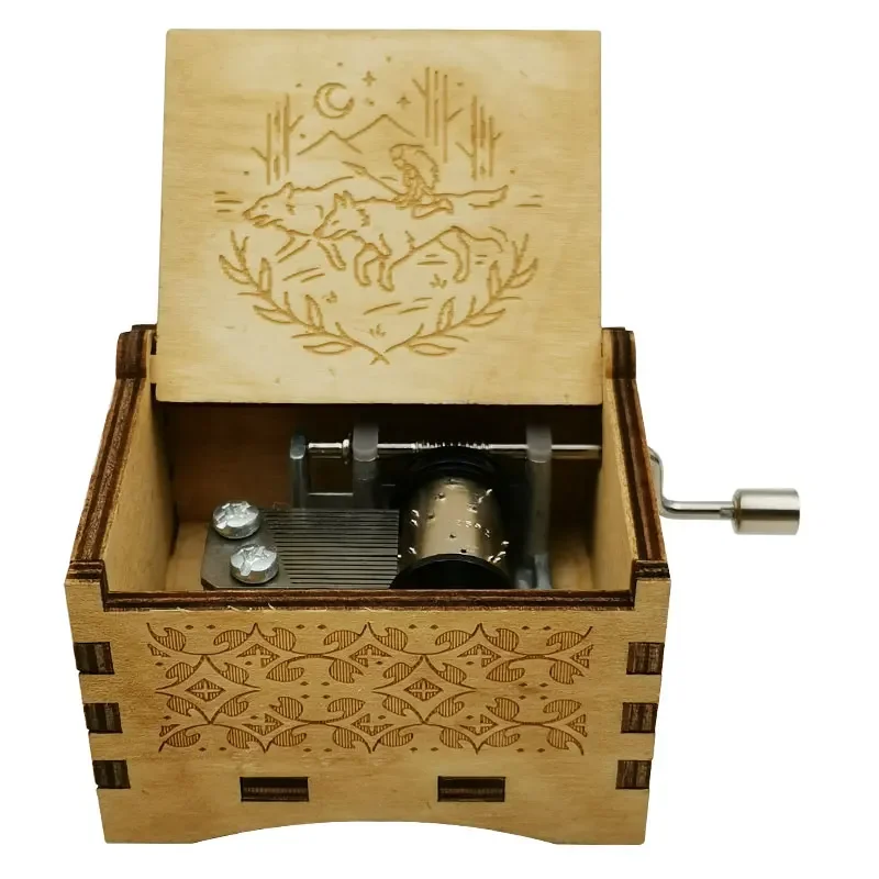 Princess Music Box Mononokeing Musical Box Wood Hand Crands Wind Up Music Box for Men Women