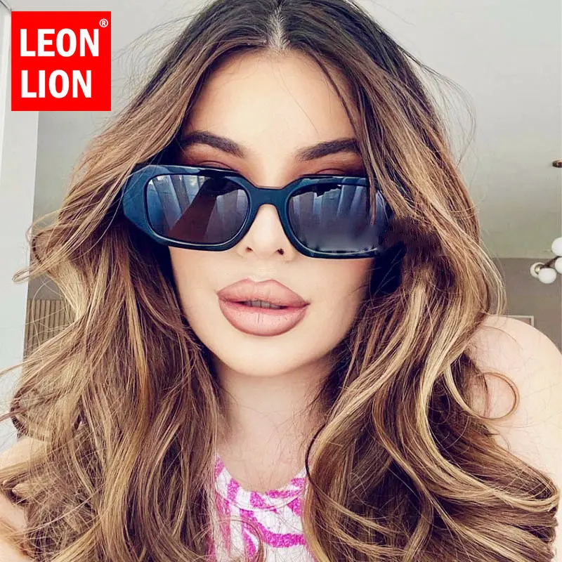 LeonLion 2023 Retro Sunglasses Women Square Glasses Women/Men Brand Designer Eyeglasses Women Vintage Mirror Oculos De Sol UV400