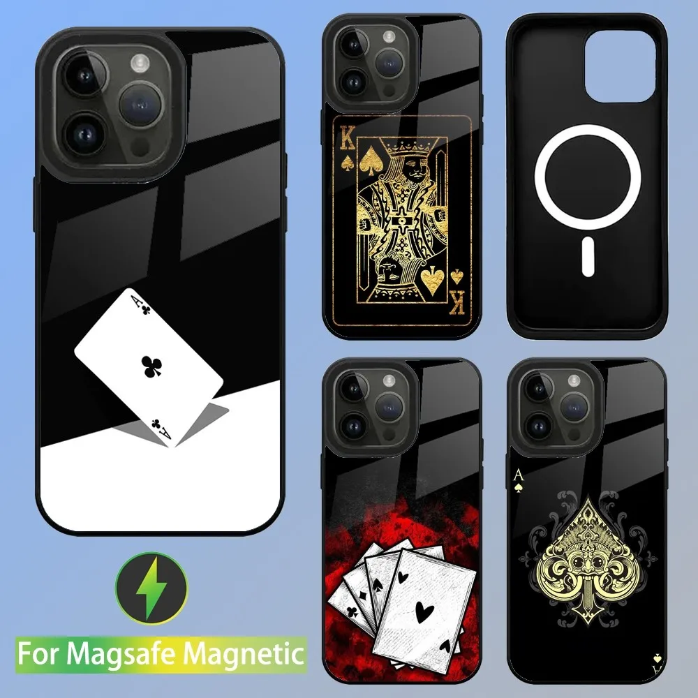

Playing Cards Phone Case For iPhone 15,14,13,12,11,Plus,Pro,Max Mini Magsafe Magnetic Wireless Charging