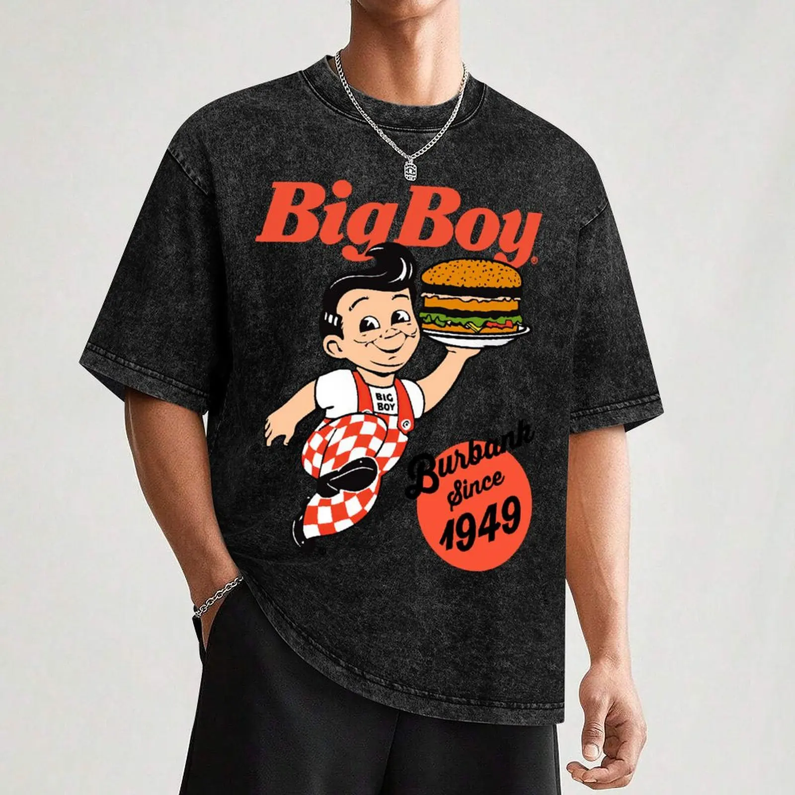 Bob's Big Boy Burger Burbank Since 1949 T-Shirt Basic Solid Color Casual Tee Shirt