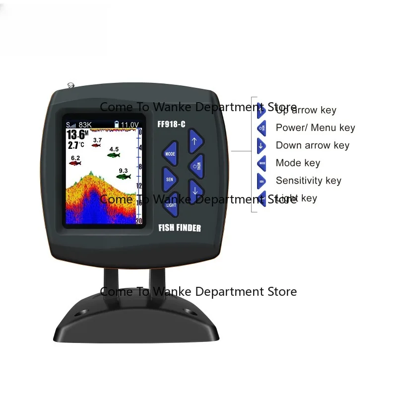 

Fish Finder Boat Fishing Sonar Large Color Screen 300m Remote Fish Bait Boat Finder
