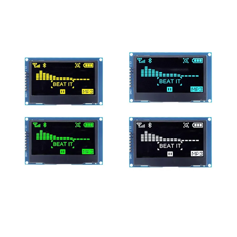 Módulo de exibição LCD OLED para Arduino, UNO R3 C51, interface Serial SPI IIC I2C, 2, 4 Polegada, 2,42x64, SSD1309, 128, 7 pinos