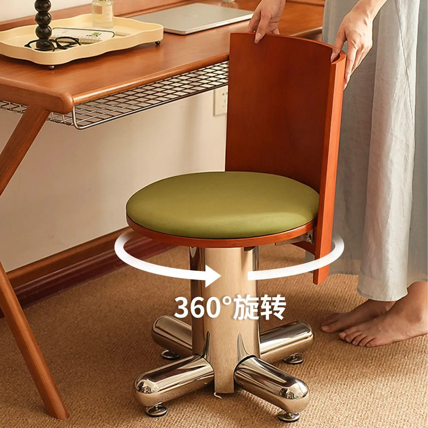 Foldable comb makeup meal chair dopamine rotating furniture single small sofa desk stool