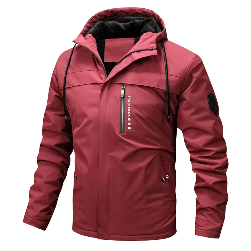 

American Retro Jacket Men Spring Autumn 2025 New Loose Fit Fleece-lined Jacket Coat Winter Long Sleeve