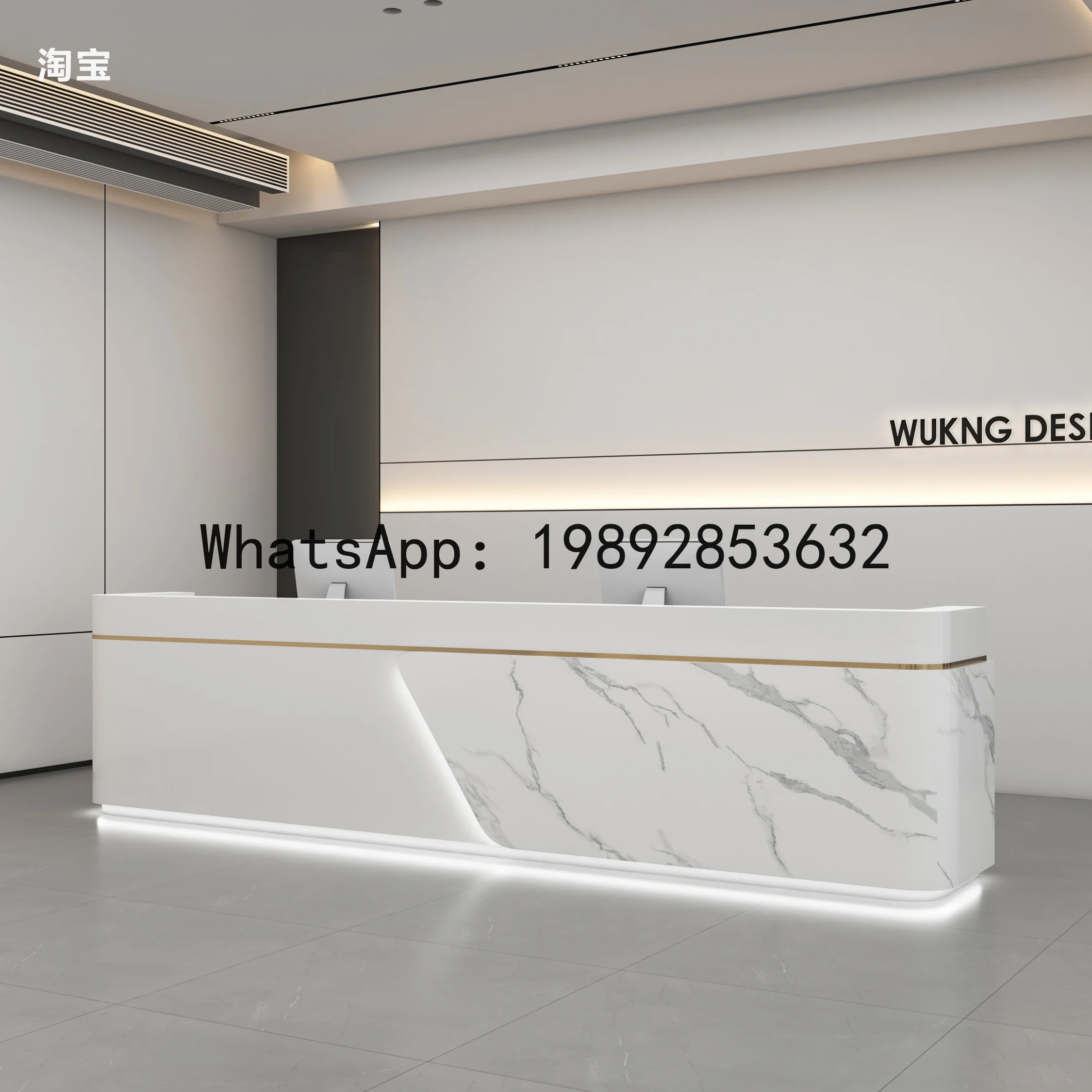 

X-22 company front desk hotel service counter stainless steel painted rock slab marble bar table