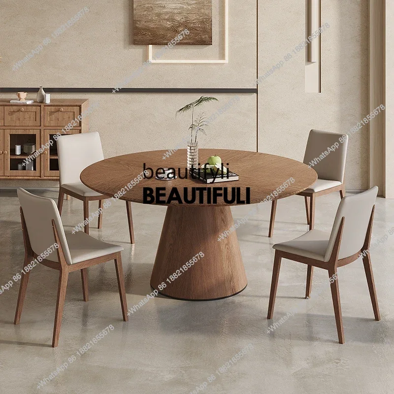 ss 8617 Nordic, all solid wood round dining table and chair combination modern simple home, high-end designer round table