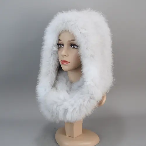 Luxury Knit Genuine Fur Caps Muffler Winter Thick Women 100% Natural Fox Fur Hat Scarves Lady Warm Fluffy Real Fox Fur Hat Scarf - Image 15