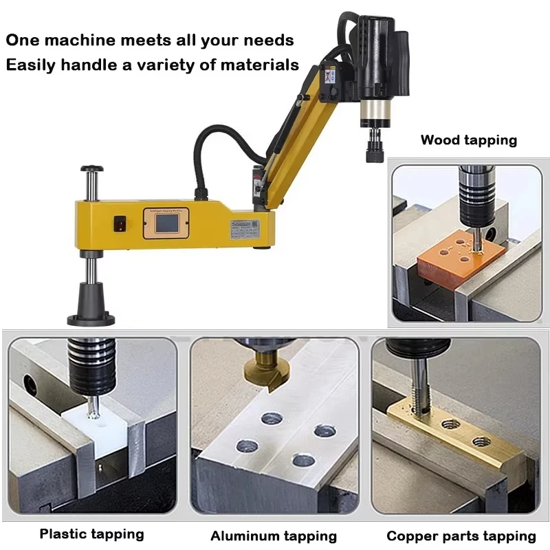 Electric Tapping Machine M6-M30 Servo Motor Vertical Arm Drilling Threading Tool For Metal Universal