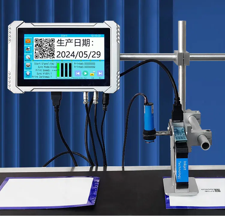Faith 20% 오프 자동 코딩 기계 마스크 온라인 잉크젯 프린터, 열 잉크젯 TIJ 프린터, 12.7mm, 28 개 언어