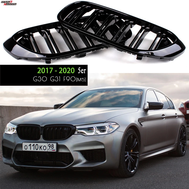 

Car Front Bumper Grille Replacemt For BMW 5 Series G30 G31 F90 M5 2017 - 2019 Pre-LCI 520i 530i 540i Kidney Hood Racing Grills