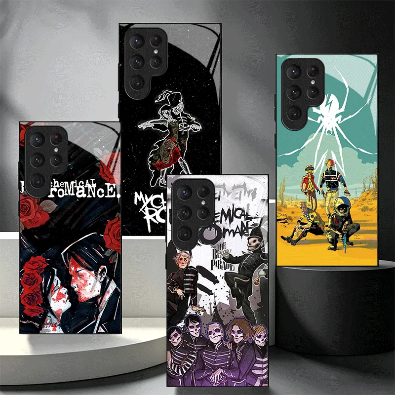 My Chemical Romance MCR Glass Phone Case for Samsung Galaxy S26 S25 S24 S23 Ultra Edge S22 S21 Plus S20 FE Shockproof Cover Shel