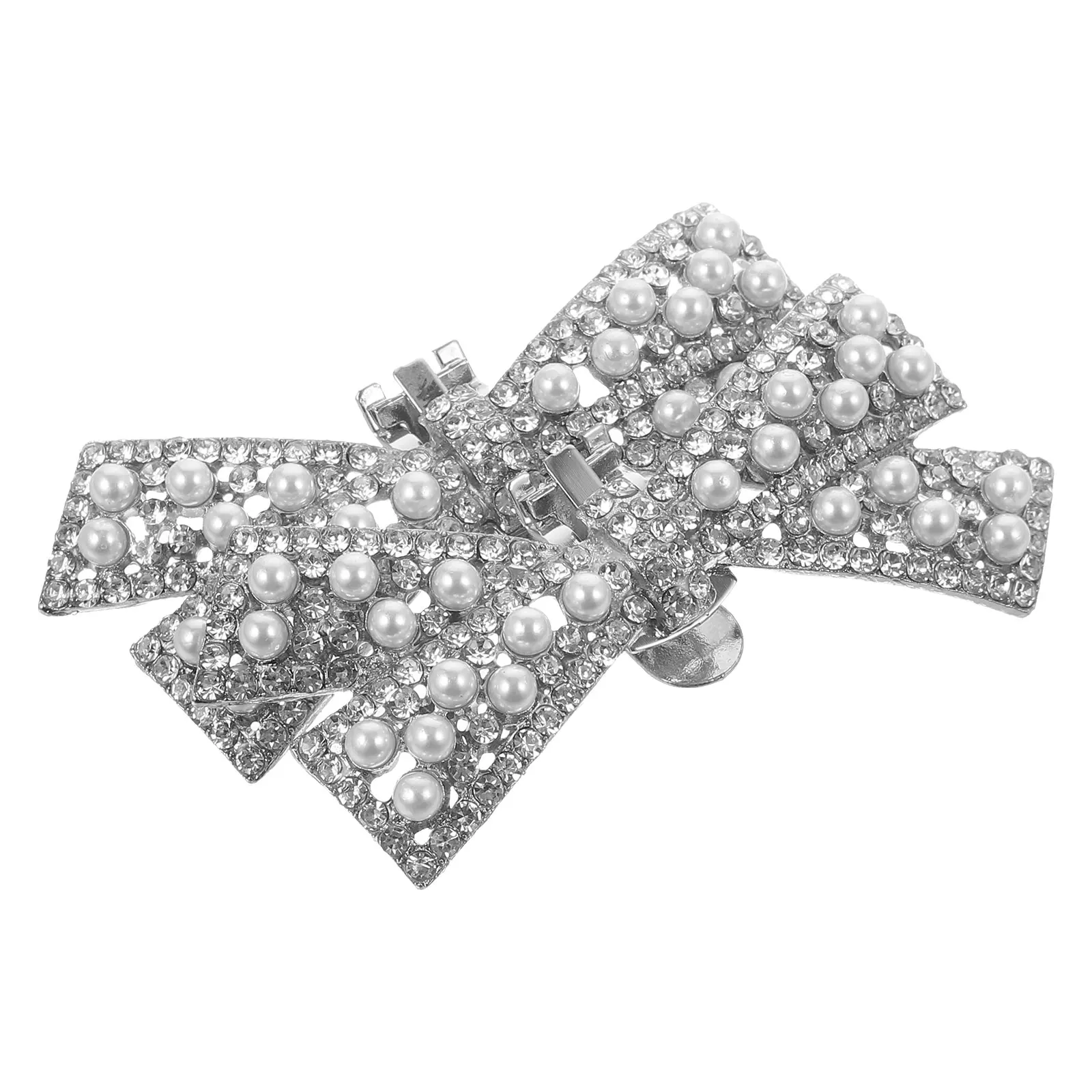 

Bow Shoe Buckle Clips Decoration Decorative Charms Imitation Pearls Accessory for Shoes Miss