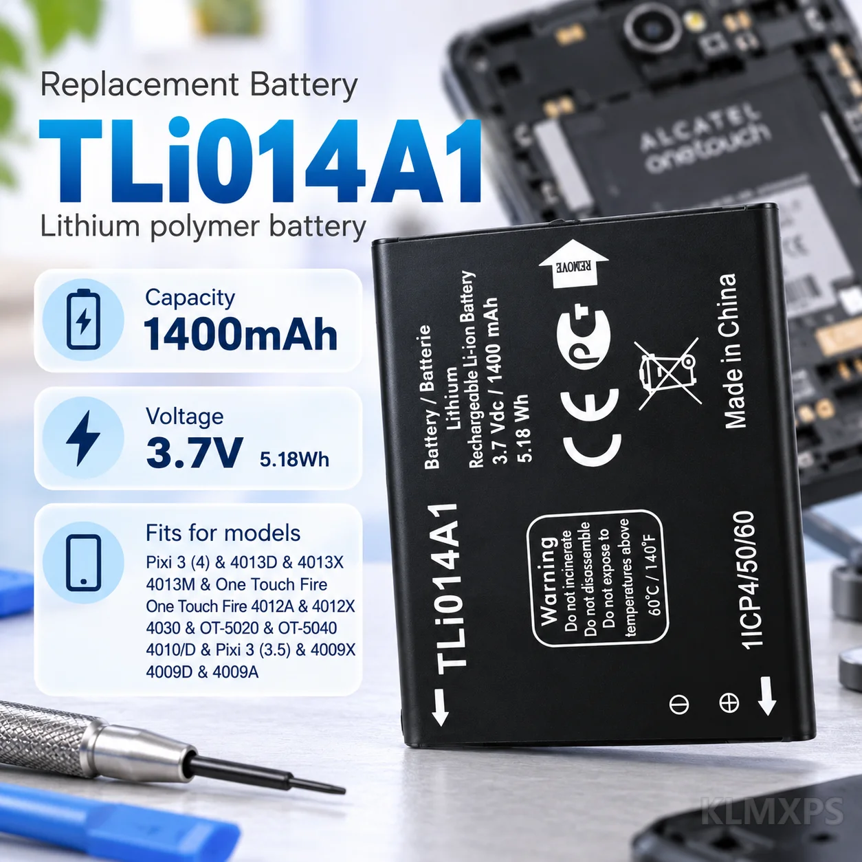 Mobile Phone Replacement Battery Cell TLi014A1 For Alcatel Pixi3 (4) (3.5) 4013D One Touch Fire 4012A 4012X OT-5040 4010
