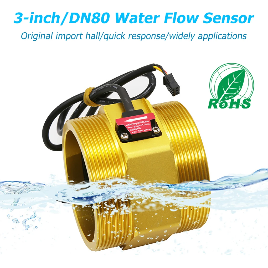 

DN80 Hall Water Flow Sensor 3-inch Turbine Liquid Flow Meter Industrial Flow Rate Sensor Flow Switch for Farmland Irrigation